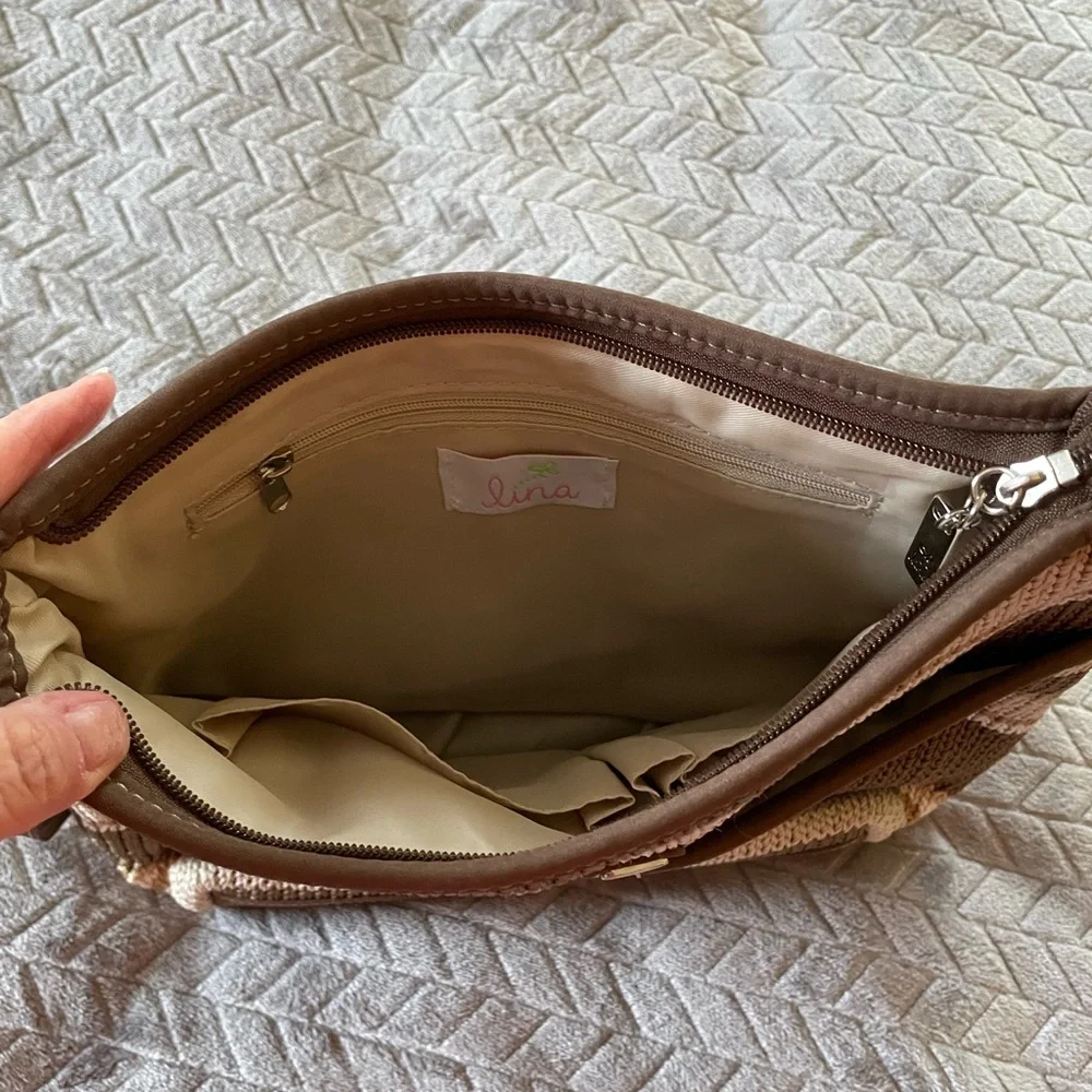 Lina Brown and Cream Shoulder Bag - Picture 3 of 3